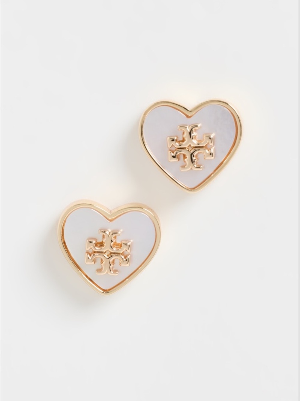 **SOLD!** Tory Burch Kira Heart Stud Earrings Tory Gold/Pearl NWT